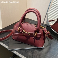 Small Size Top-handle Bags For Women Belt Buckle Design Mini Shoulder Cross Body Shell Bag Luxury Designer Purses And Handbags
