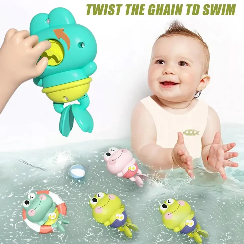 Neue Baby Bad Spielzeug Kette Uhrwerk niedlichen Bade frosch Schwimmbad Wasserspiel Spiel Uhrwerk Spielzeug für Kinder