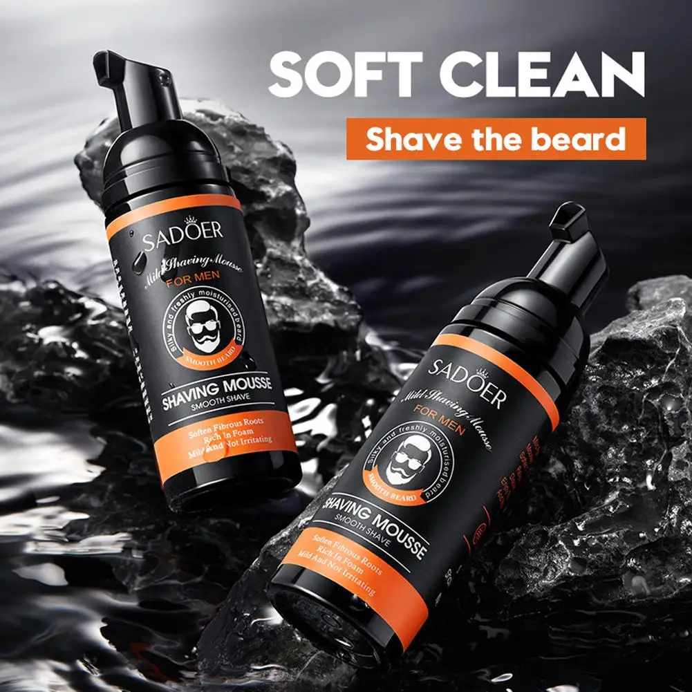 ماوس حلاقة رجالي من SADOER رغوة حلاقة اللحية الناعمة للرجال المنعشين والترطيب وتنعيم الجذور الليفية غير المهيجة