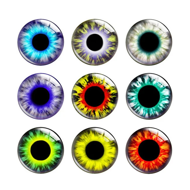 

Round Colorful Iris Pupil Eyes Eyeball Toy Doll Ragdoll Flower Photo Glass Cabochon Flatback Demo Cameo For Diy Handmade