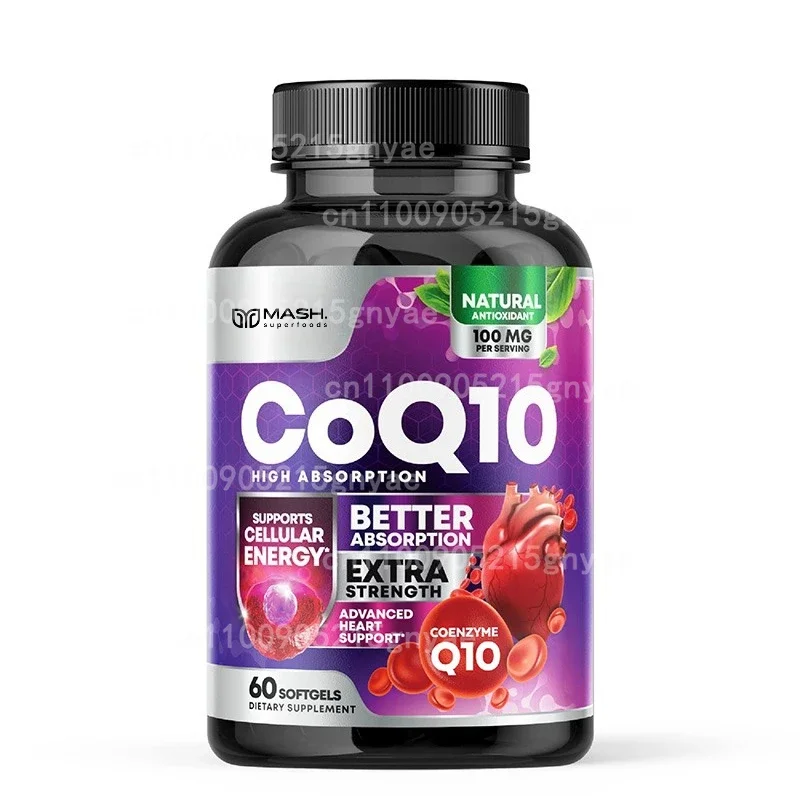 

1000mg Liposomal CoQ10 Soft Capsules – Better Absorption, Active Antioxidant – Non-GMO, 60 Capsules