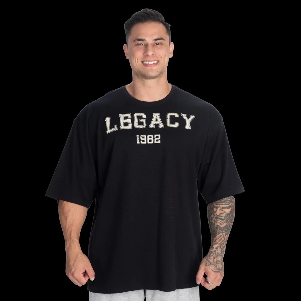 Legacy Iron Thermal Training Fitness Outdoor Sports Schwarzes Freizeit-T-Shirt für Herren und Damen, Luxusmarken-Top – Detail 4