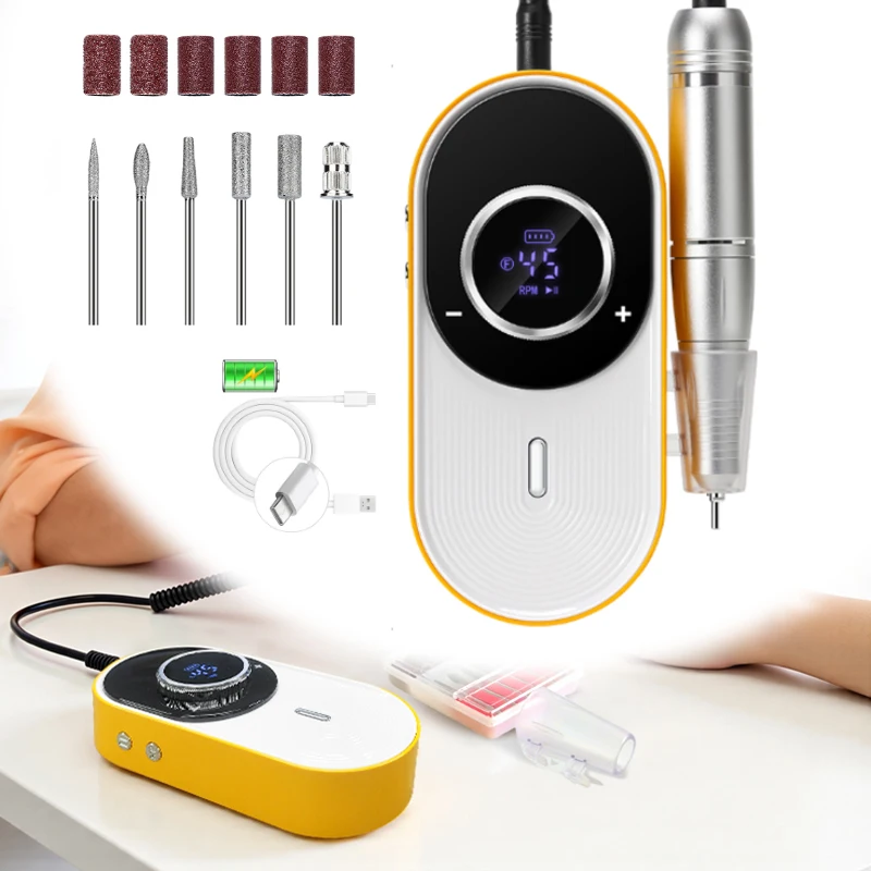 DianaBeauty 45000RPM الكهربائية مسمار الحفر آلة المهنية جيل للأظافر الملمع المحمولة ملف الأظافر لمزيل الأظافر هلام