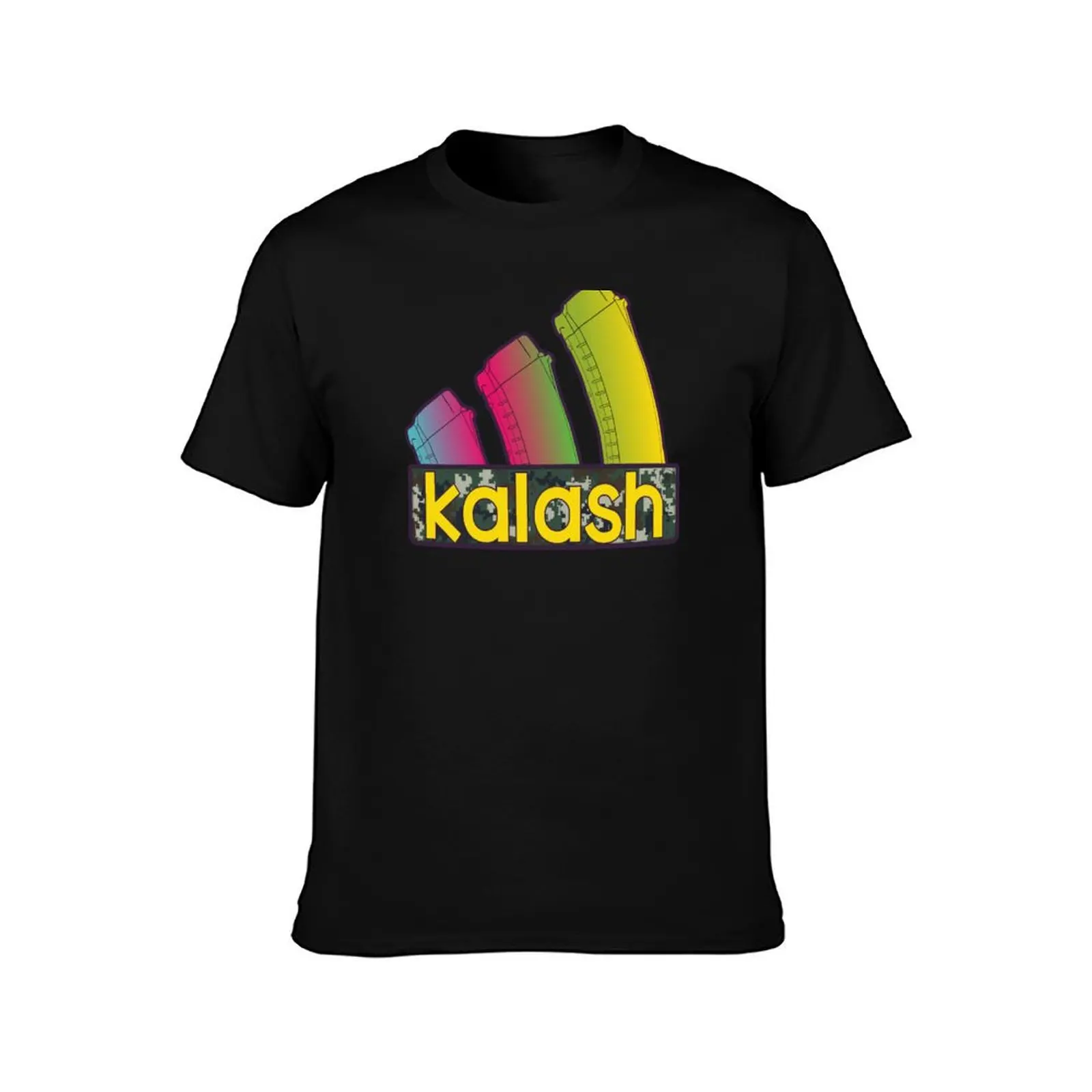 Colorful Kalash three AK assault rifle magazines T-Shirt Plus Size Loose Fit T-Shirt