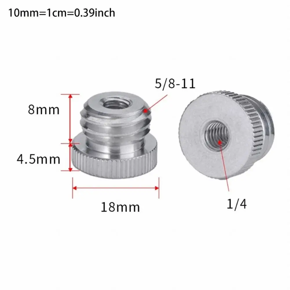 5/8-Inch Male To 1/4-Inch Female Mic Screw Adapter Aluminum Alloy Tripod Stand For Mic Stand Tripod Stand With 1/4” Threads