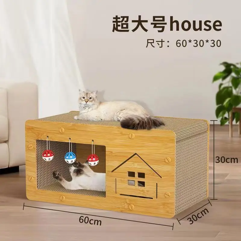 Imagem -04 - Heavy Duty Scratcher Box para Gatos Scratch Pad Papelão Scratche Espaçoso Gatinho Coçar Lounge Bed Custom Pet House Suprimentos