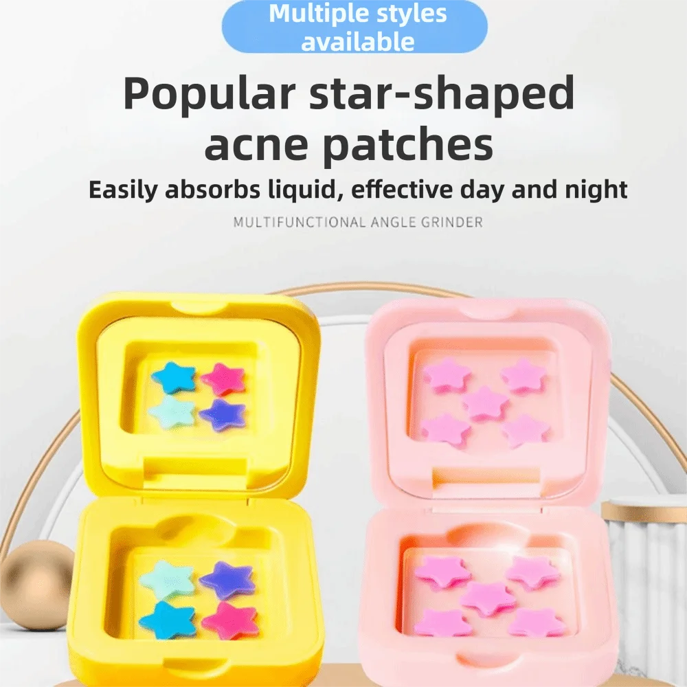 con scatola a specchio Toppe per l'acne Toppe per brufoli multicolori a forma di stella Idrata gli adesivi invisibili per la copertura dei brufoli Pulisci i pori