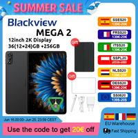 Blackview MEGA 2 Android 15 Tablet 12 inch 2K Display 36(12+24)GB 256GB Unisoc T615 9000mAh Battery Widevine L1 Pad PC