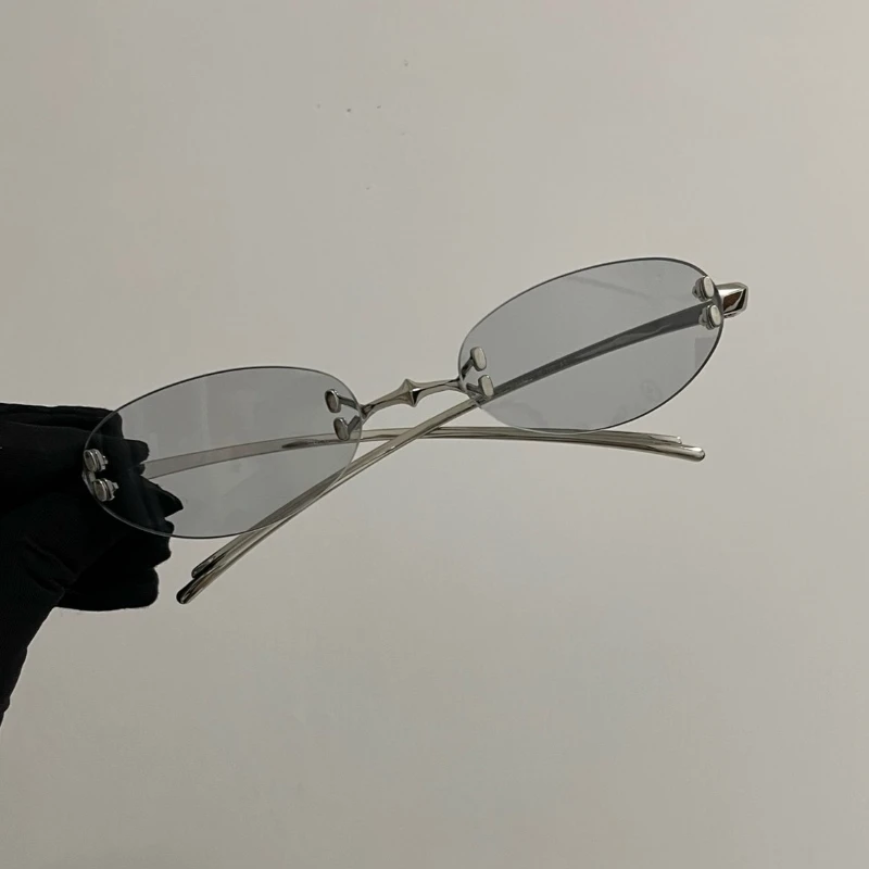 

Korean GM Eyeglass Titanium Frameless Optical Glasses Frames Women Oval Small Round Colorfull Lens Prescription Myopia Eyewear