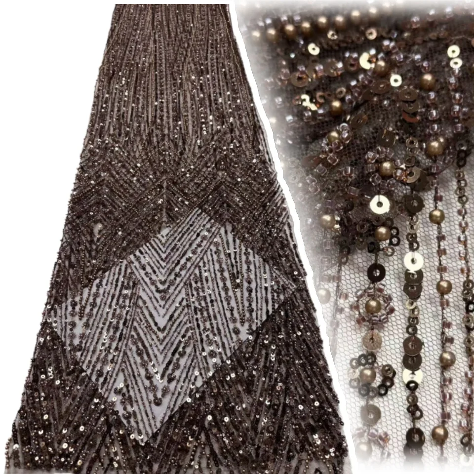 

Sky Blue Fashion Elegant French Mesh Rope Embroidery Sequins Lace Fabric African Nigerian Lace Fabric for Wedding Dress SZ1358