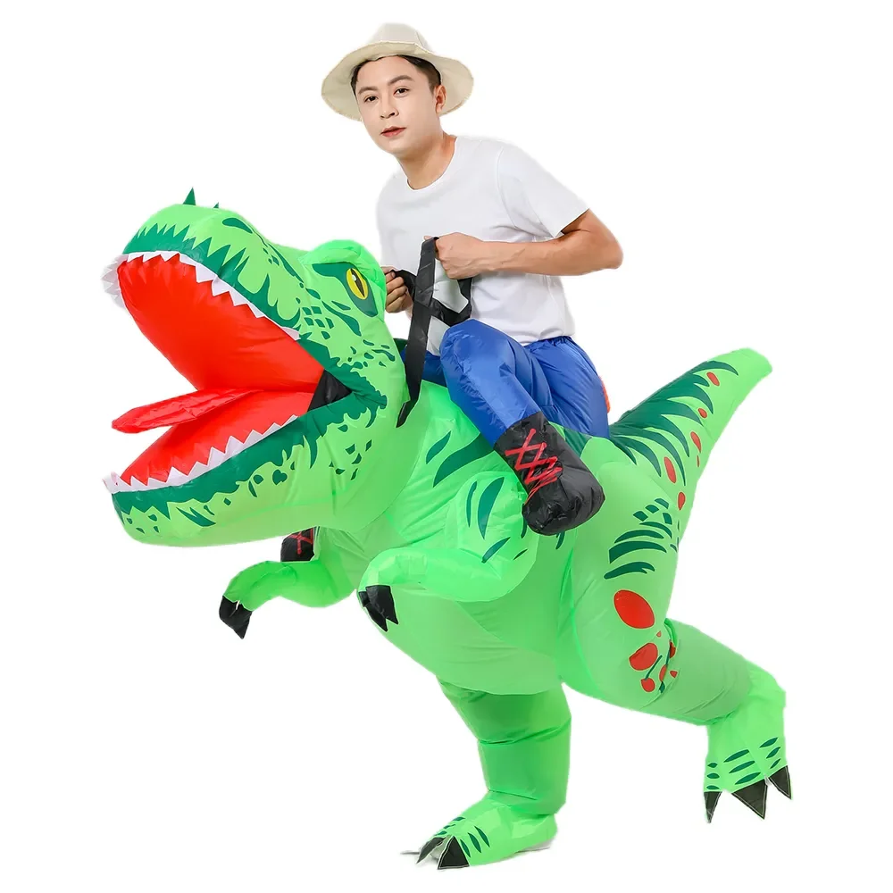 

Halloween Adults Kids Inflatable T-Rex Dinosaur Costume Suit Cosplay Funny Air Blow-up Suits Carnival Christmas Theme Party