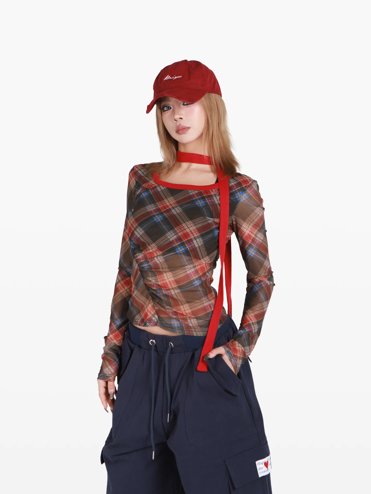 

Женская футболка POOKIE в стиле ретро с клетчатым принтом, для джазовых танцев, облегающая, дышащая, быстросохнущая, для скрытия недостатков фигуры