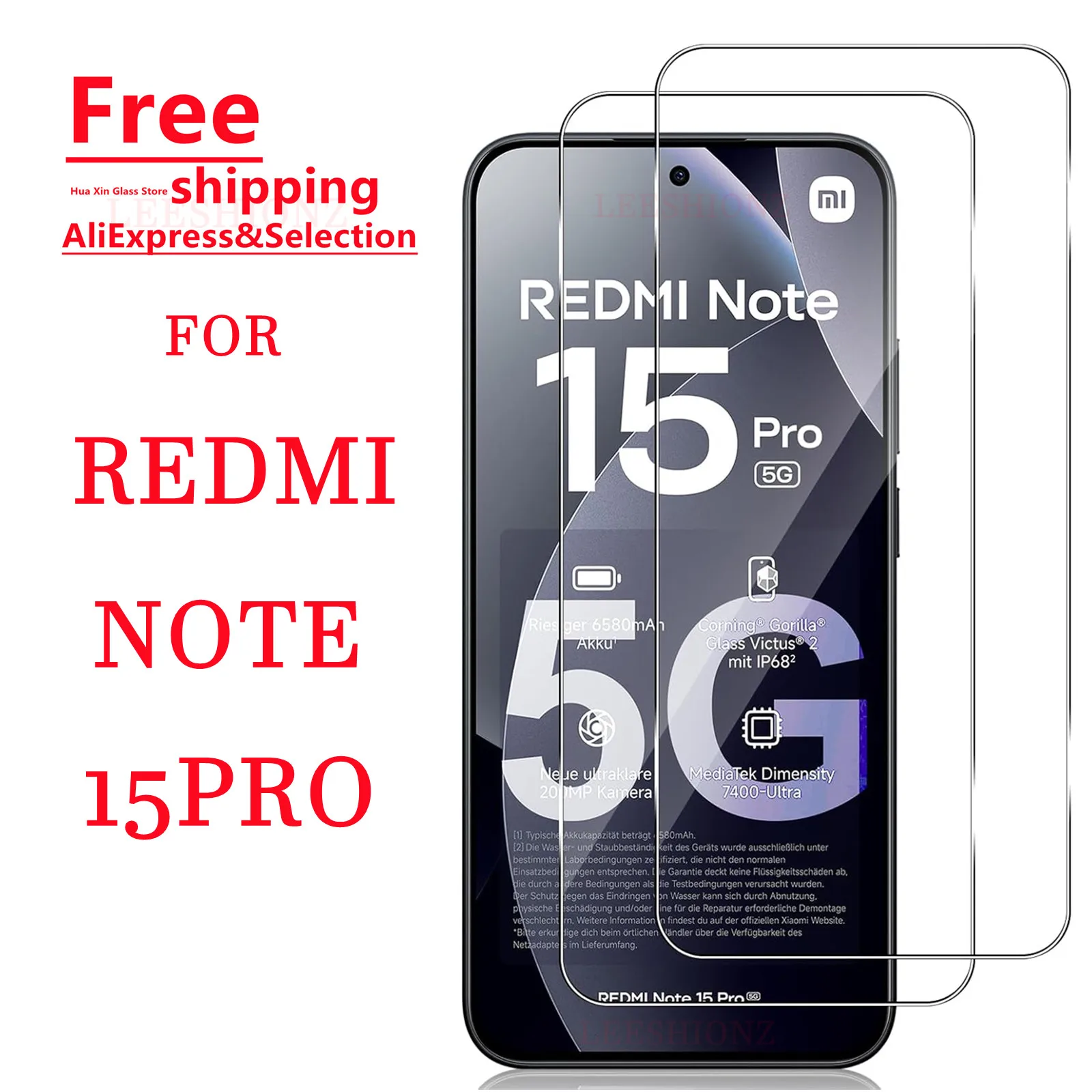 1/4Pcs Tempered Glass Screen Protector for Redmi Note15Pro - Smartphone Protection Suitable for Redmi Note15Pro Series