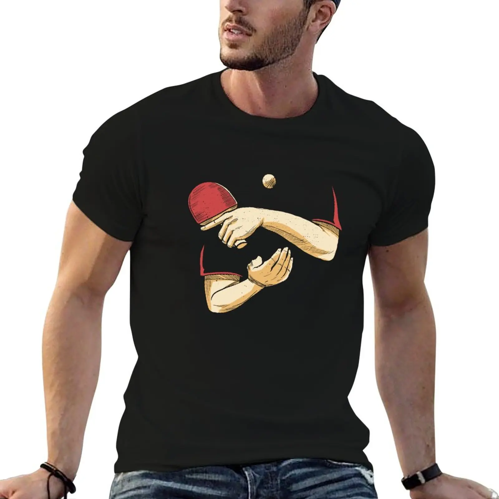 table tennis player T-Shirt man t shirts graphic man t shirt graphic anime t shirts oversize T-Shirt