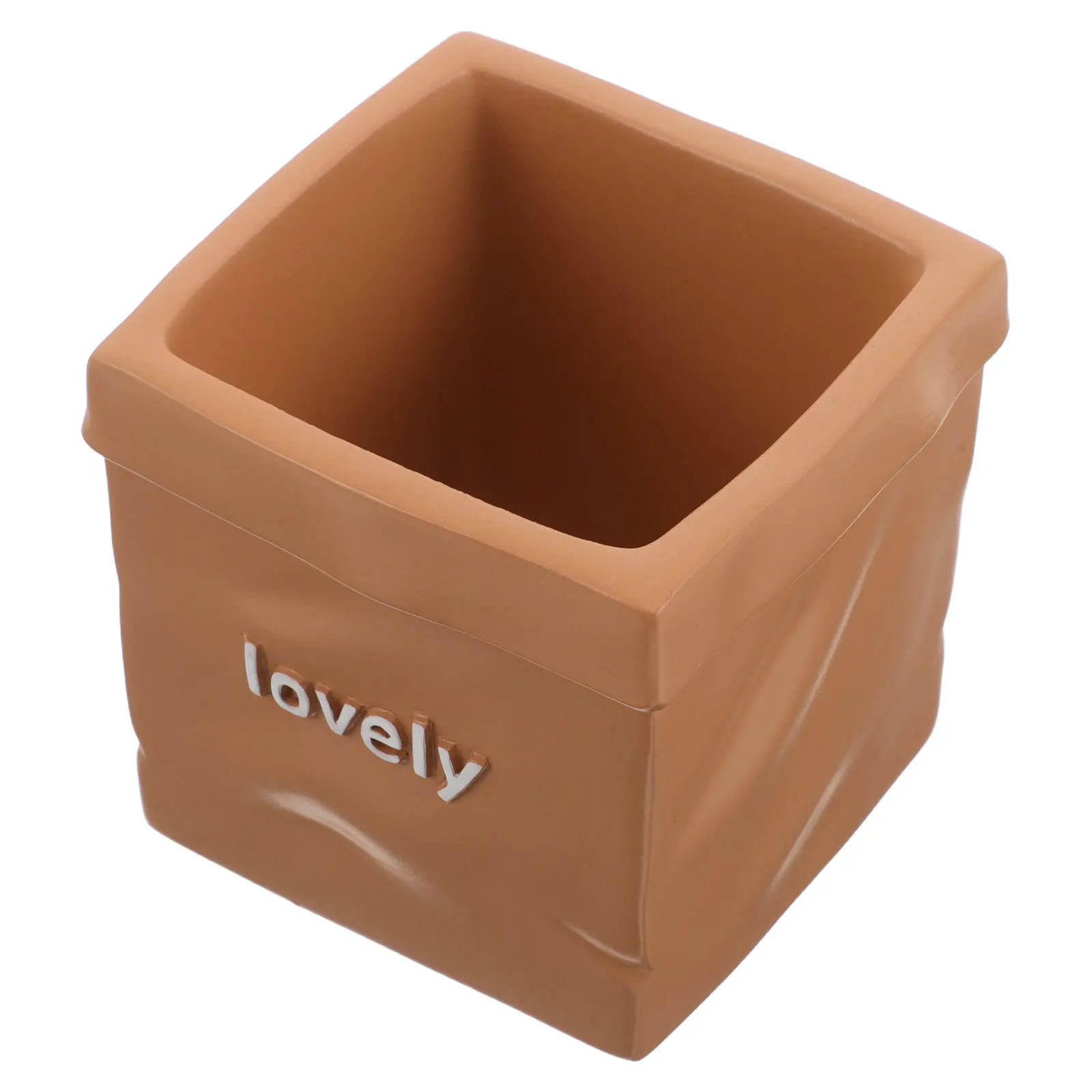 

Resin Pen Holder Desk Organizer Minimalist Design Rectangular Office Stationery Storage Box Pencil Cup Multifunctional Tidy