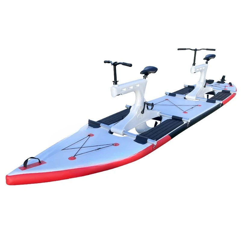 Manufacturer Supplies Parent-Child Pulp Board Water Bicycles Inflatable 3-Person Pedal Boat
