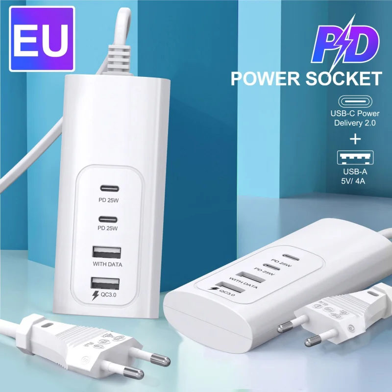 Multifunktion ale Hochgeschwindigkeits-Multi-Port-USB-Typ C Hub EU/US-Splitter-Sockel Erweiterung Desktop-Laptop pd25w QC 3,0 Daten ladegerät