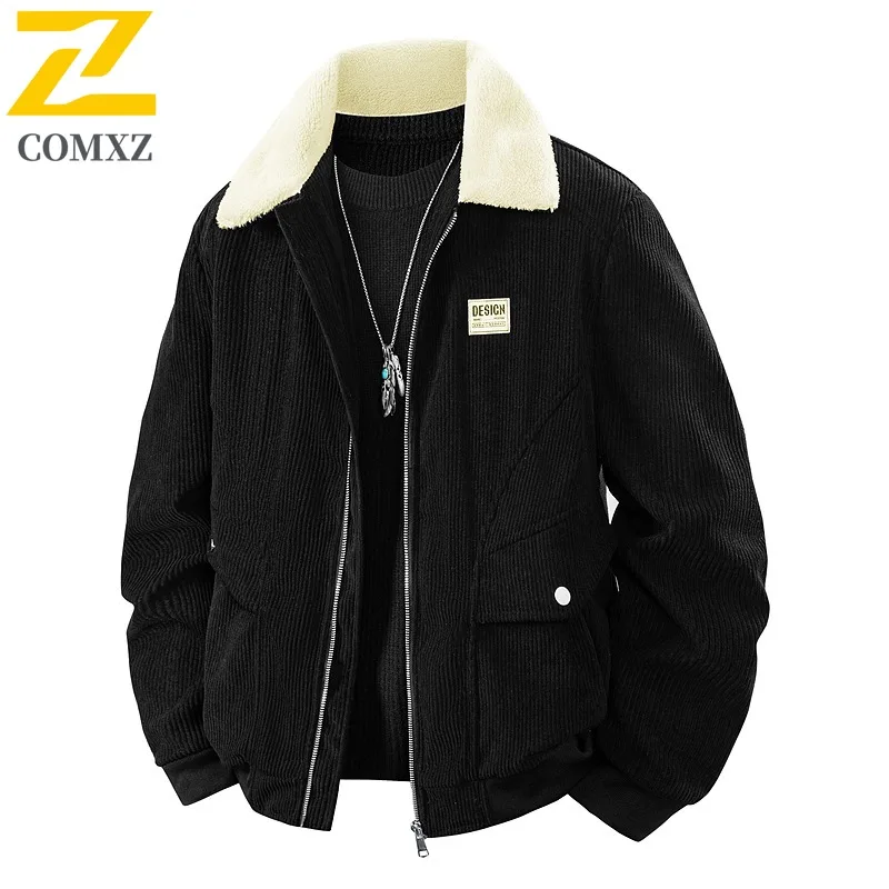 

COMXZ 2025 Мужская стеганая куртка для путешествий, ветрозащитное хлопковое пальто с капюшоном, удобная легкая зимняя парка для кемпинга на открытом воздухе