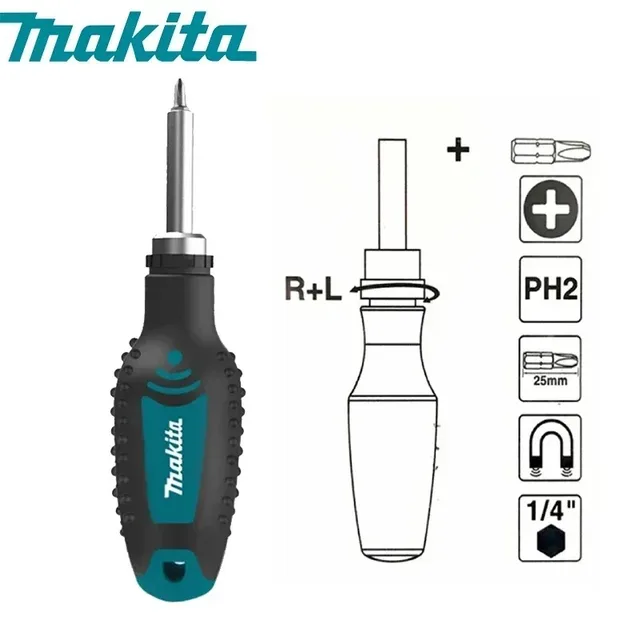 MAKITA D-58833 Ratchet Screwdriver Magnetic Semi-Automatic Positive Negative Ratchet Non-Slip Screwdriver Drill Accessories 2