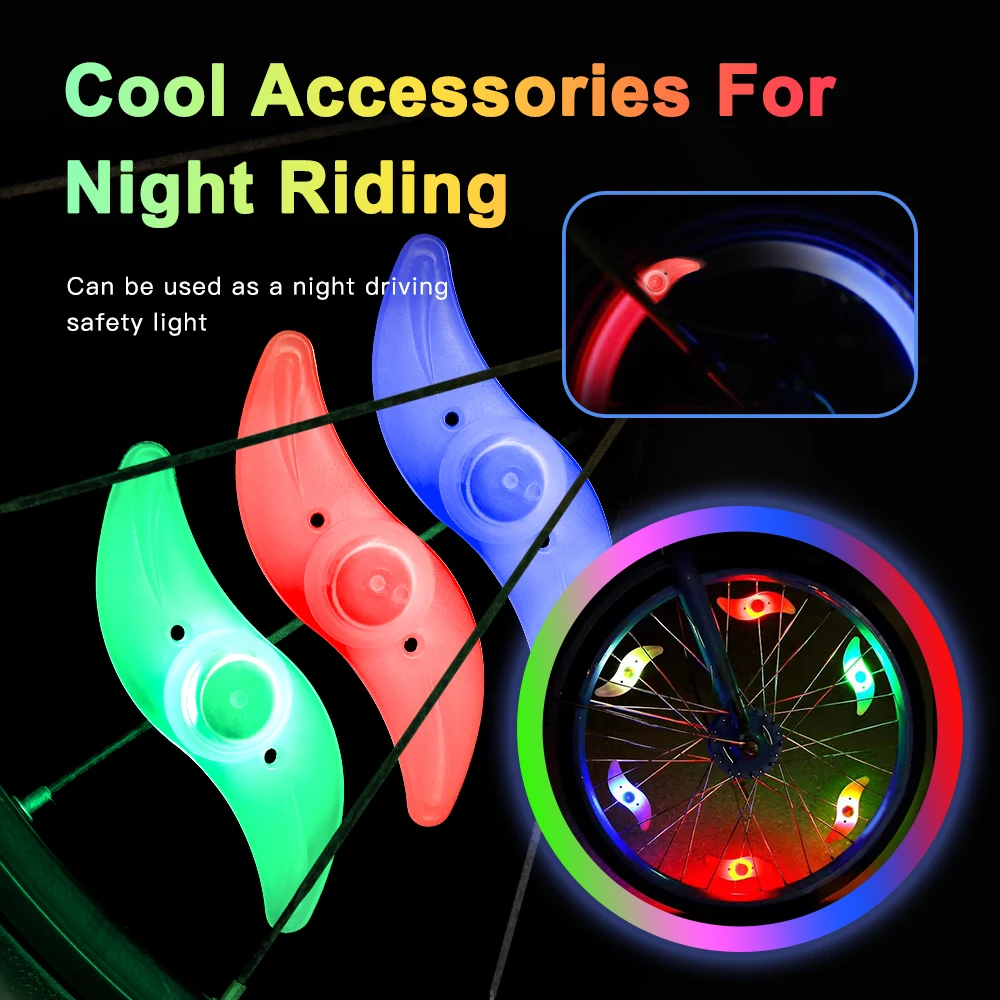 Bicycle Spoke Light 3 Modes LED Neon Light Tire Flash Light Waterproof Bicycle Safety Warning Light Night Riding Accessories