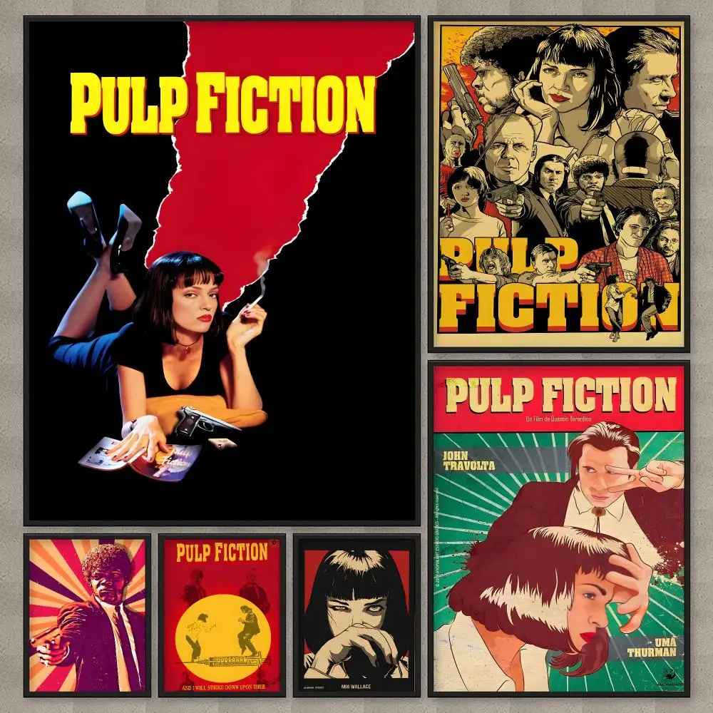 Movie P-Pulp F-Fiction Poster HD Wall Art Home Decor Waterproof Print Bedroom Garage Party Gift