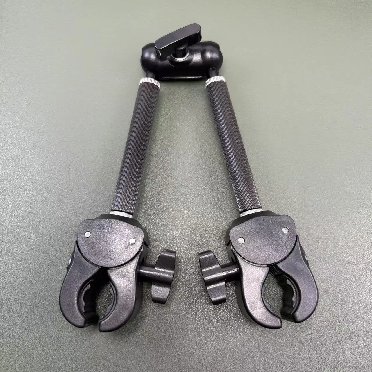 

Universal Dual Head ClampMount round Tube Fixed Clip with Aluminum Extension Rod And Rotatable Metal Ball Head MultiFunction