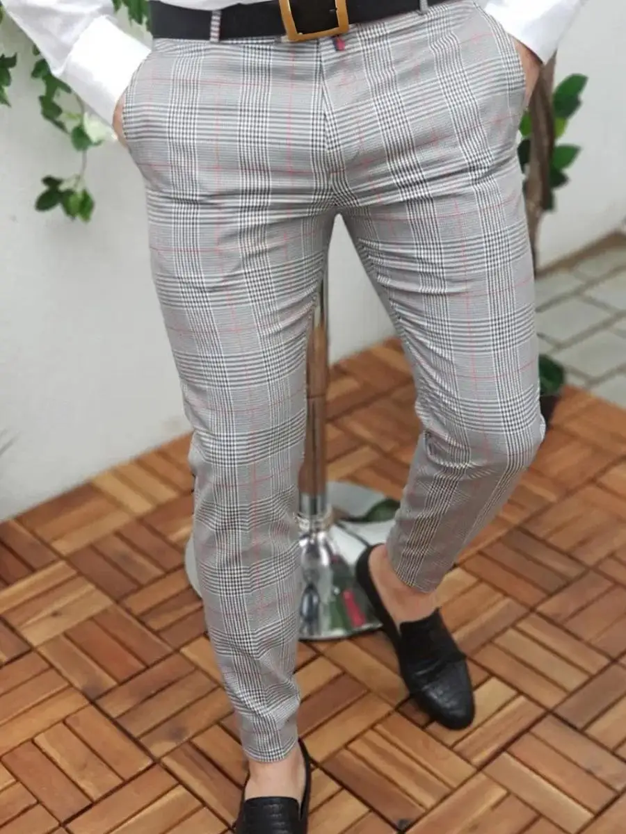 Pantaloni da uomo a righe 2024 primavera nuovo vestito sottile di alta qualità moda pantaloni Casual abbigliamento uomo pantaloni formali a figura