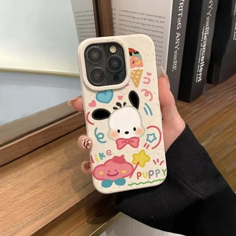 Miniso Transparent Case Kuromi Melody Pochacco Kawaii Phone Cover for Iphone 15 14 13 12 11 Pro Max Couple Phone Shell Gift