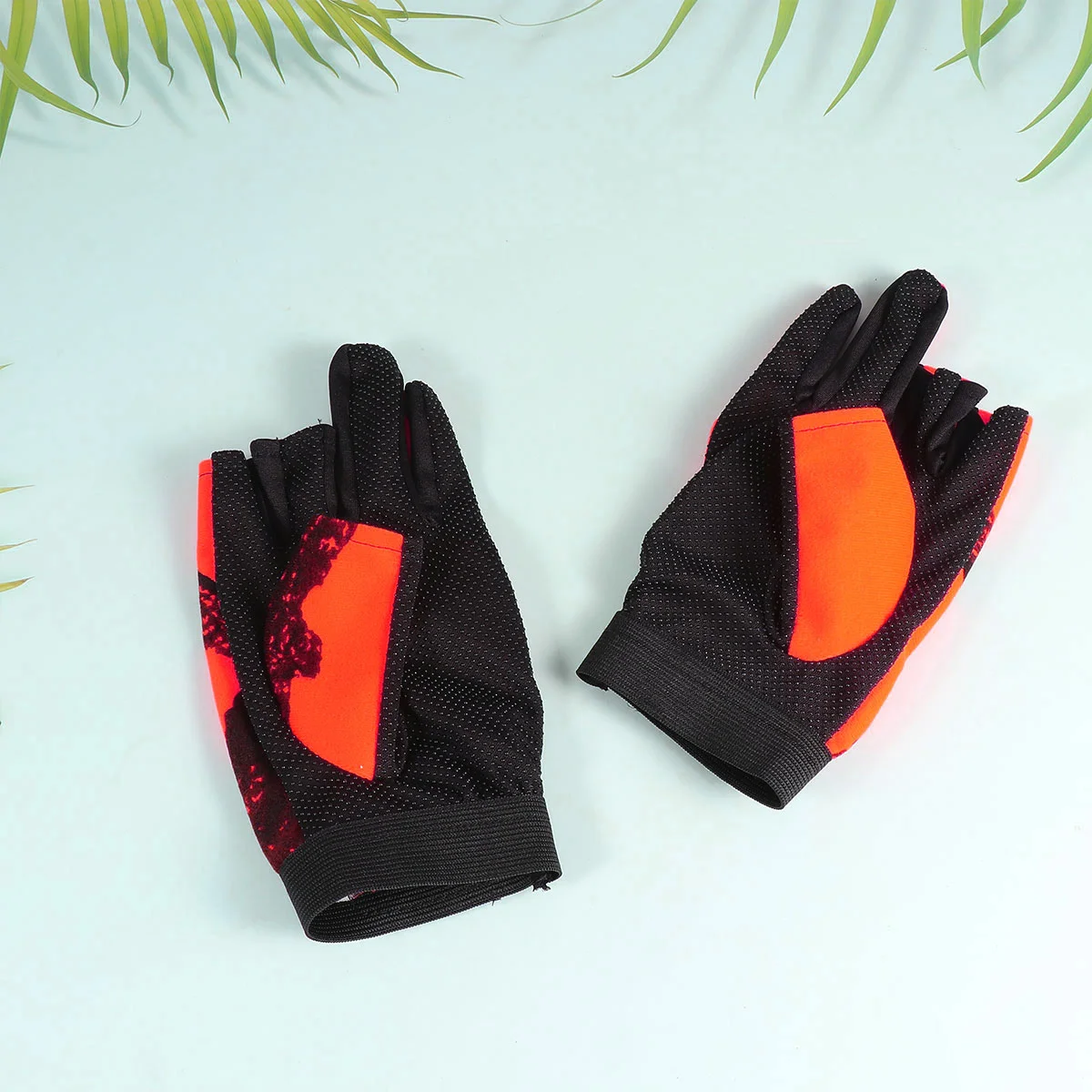 Gloves for Winter Thermal Bike Fishing Windproof Outdoor 3-finger Exposure Orange Work