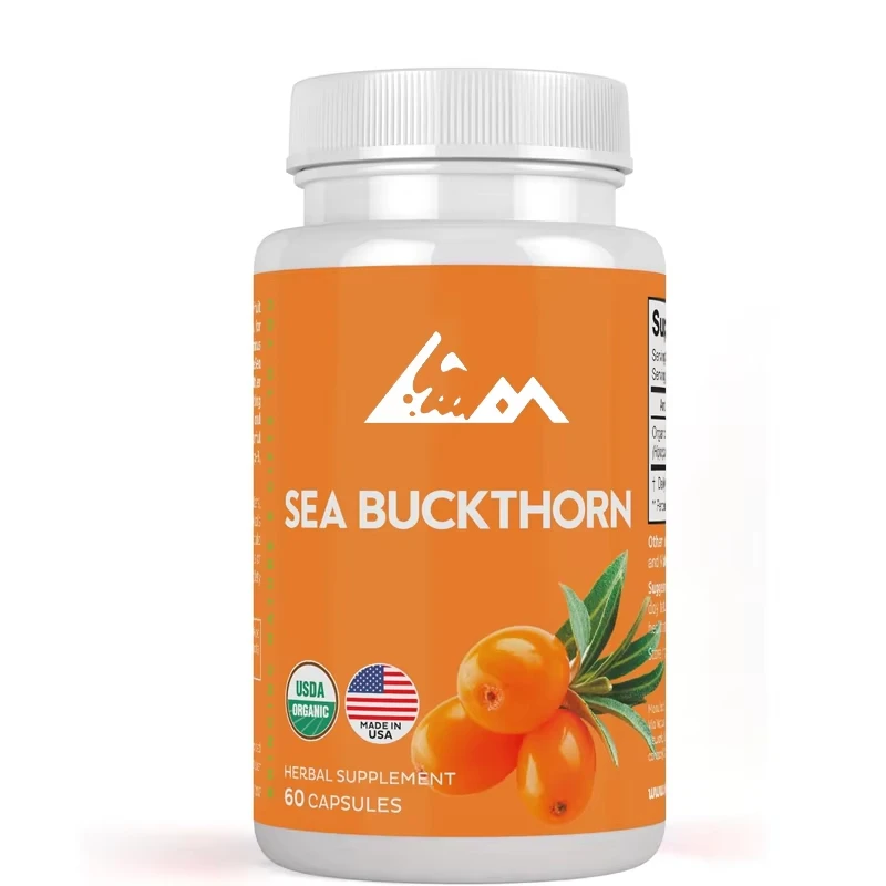 

Sea buckthorn capsules 1000mg | Natural sources of Omega 3, Omega 6, Omega 7, and Omega 9 | 60 capsules