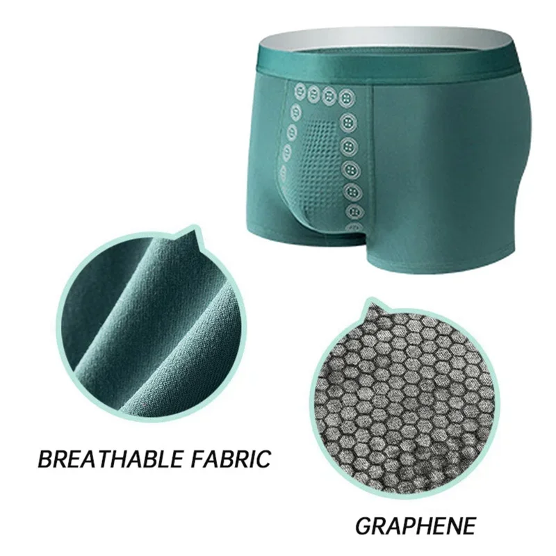 Men's Magnetic Therapy Underwear Quick-drying Breathable Physical Massage Particle Mid-waist Shorts Mens Underwear