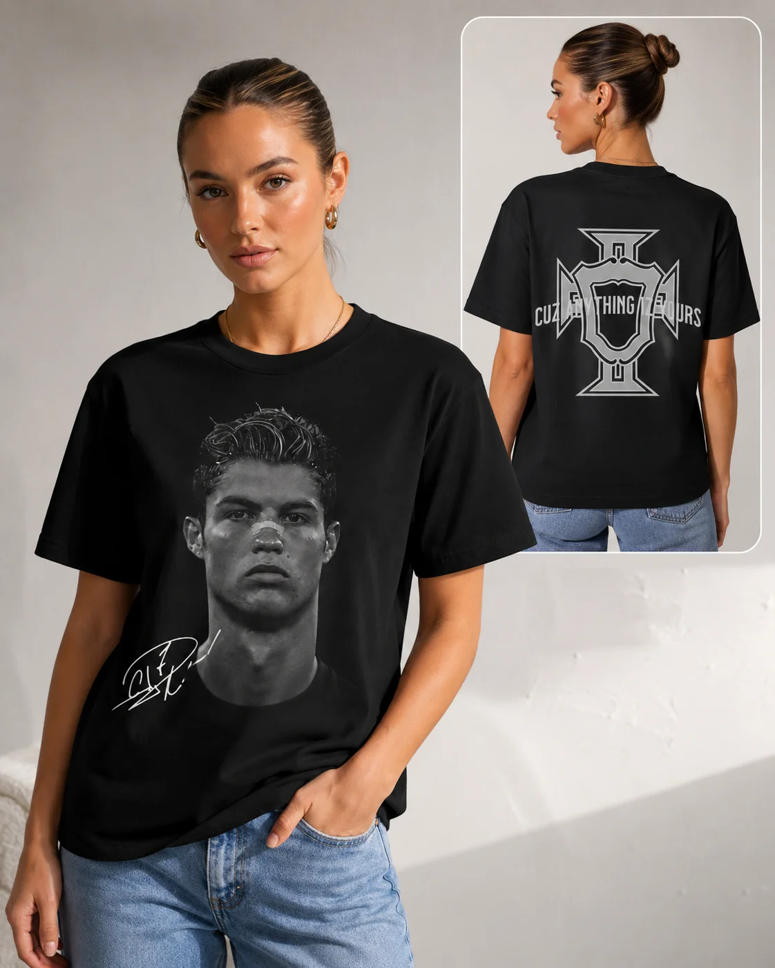 Neymar American Football Star Print 100%Cotton Short-sleeved T-shirt Men Women Clothing Athleisure Print Fashion Oversize Tee