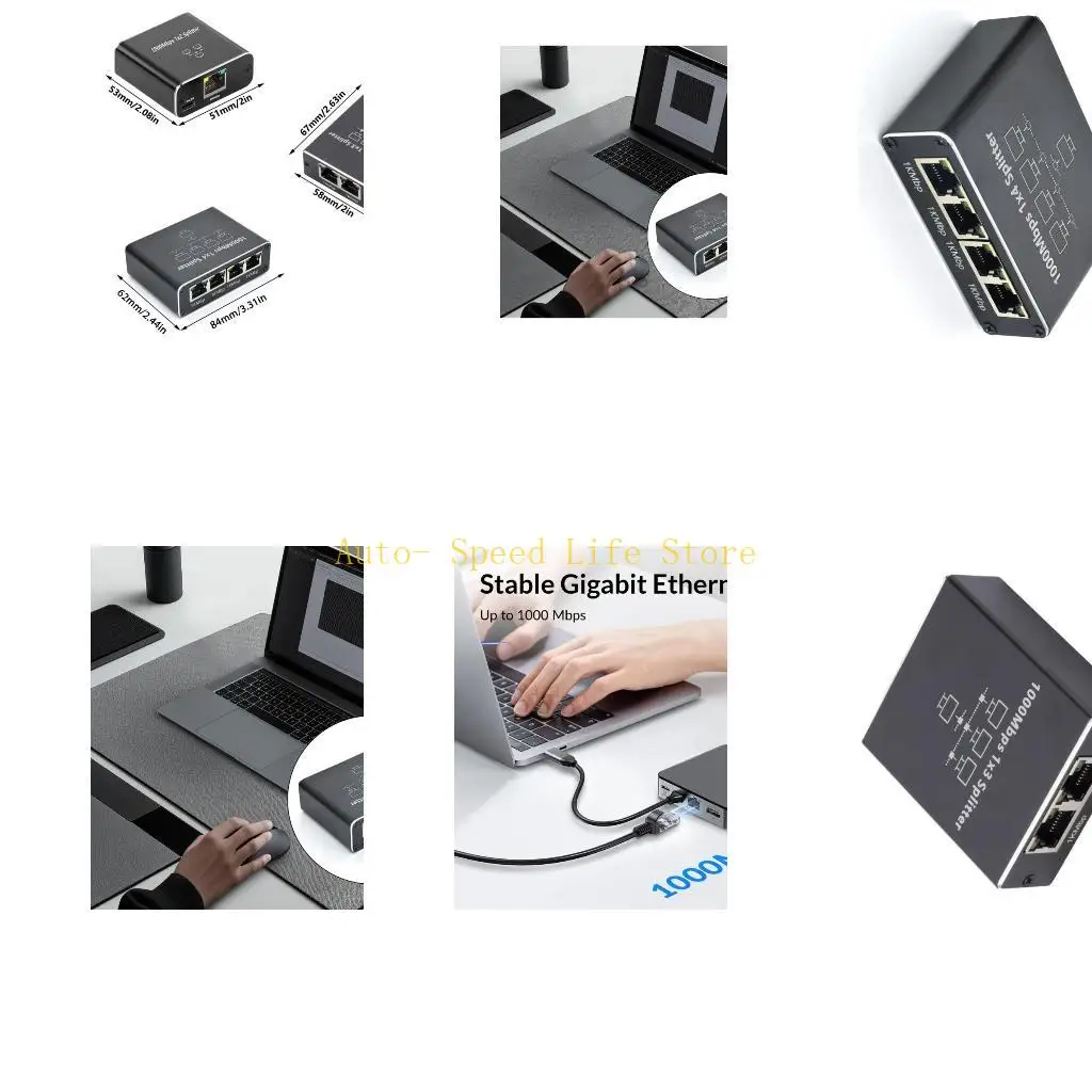 

02DA Gigabit 1000Mbps RJ45 Splitter 1 to 2 3 4 Ethernet Adapter Lan Connectors Switches