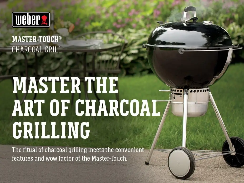 Master-Touch Charcoal Grill, 22-Inch, Black