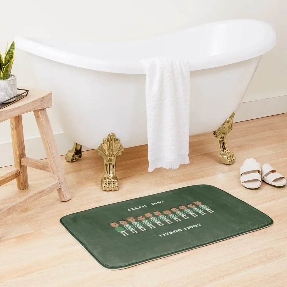 Lisbon Lions 8 Bit Bath Mat Carpet In The Living Room Absorbent Bathroom Water Absorbent Bathroom Rugs Mat