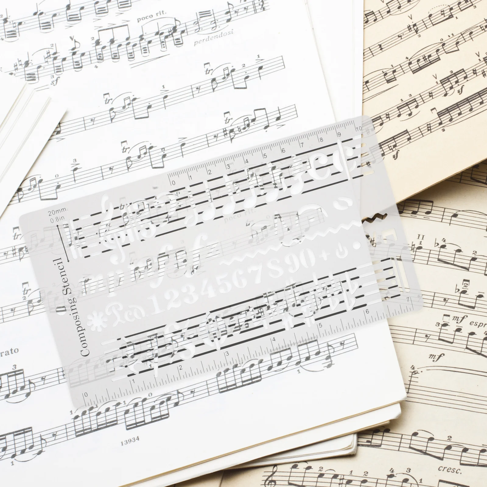 

Music Staff Drawing Ruler Wear-Resistant Plastic Template for Songwriter Manuscript Notation Accessories Music Symbol Template