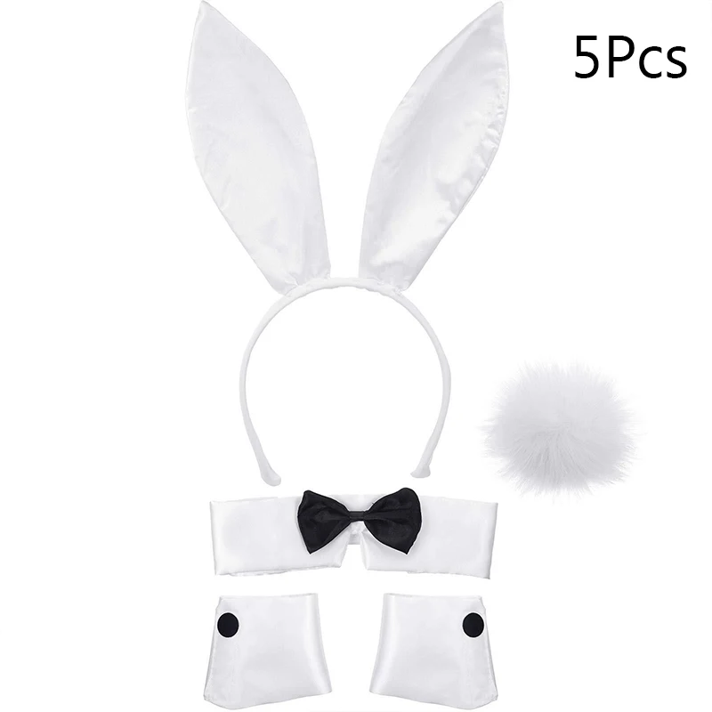 Coelho menina traje conjunto orelha de coelho bandana argola de cabelo halloween senhora vestir-se cocar lolita cosplay prop festa anime headpiece