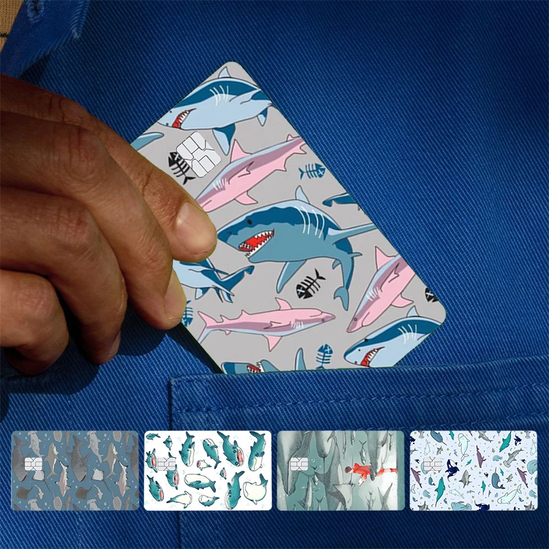 Shark Ocean Fish Cover Skin Sticker For Credit Card Bank Debit Bus Card Front Side