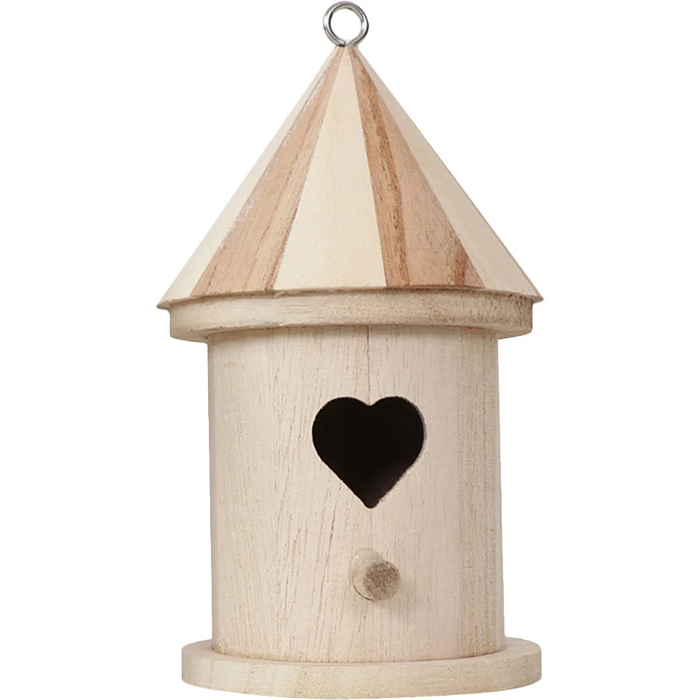 

Natural Wood Bird Nesting Box for Parakeets Love Birds Wooden Birdhouse Decor Garden Sleeping Nest Windproof Shelter