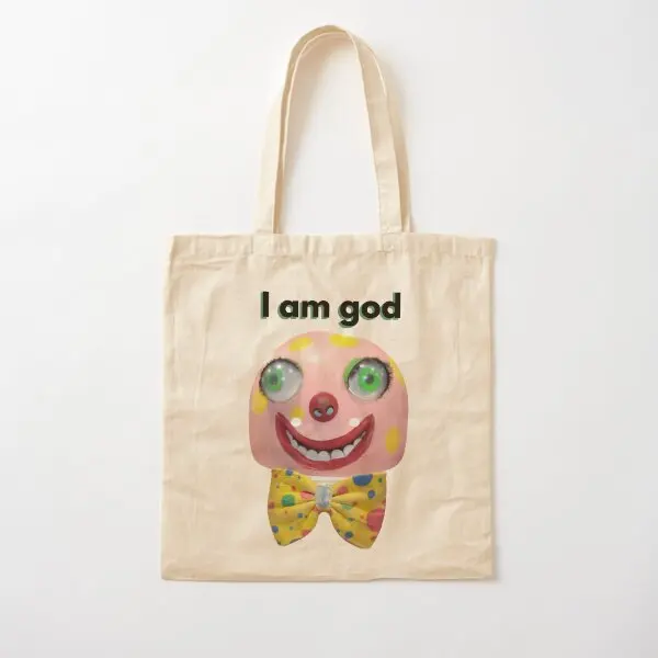 Mr Blobby Is God Cotton  Canvas Bag Fabric Travel Tote Fashion Foldable Ladies Casual Handbag Reusable Designer Printed