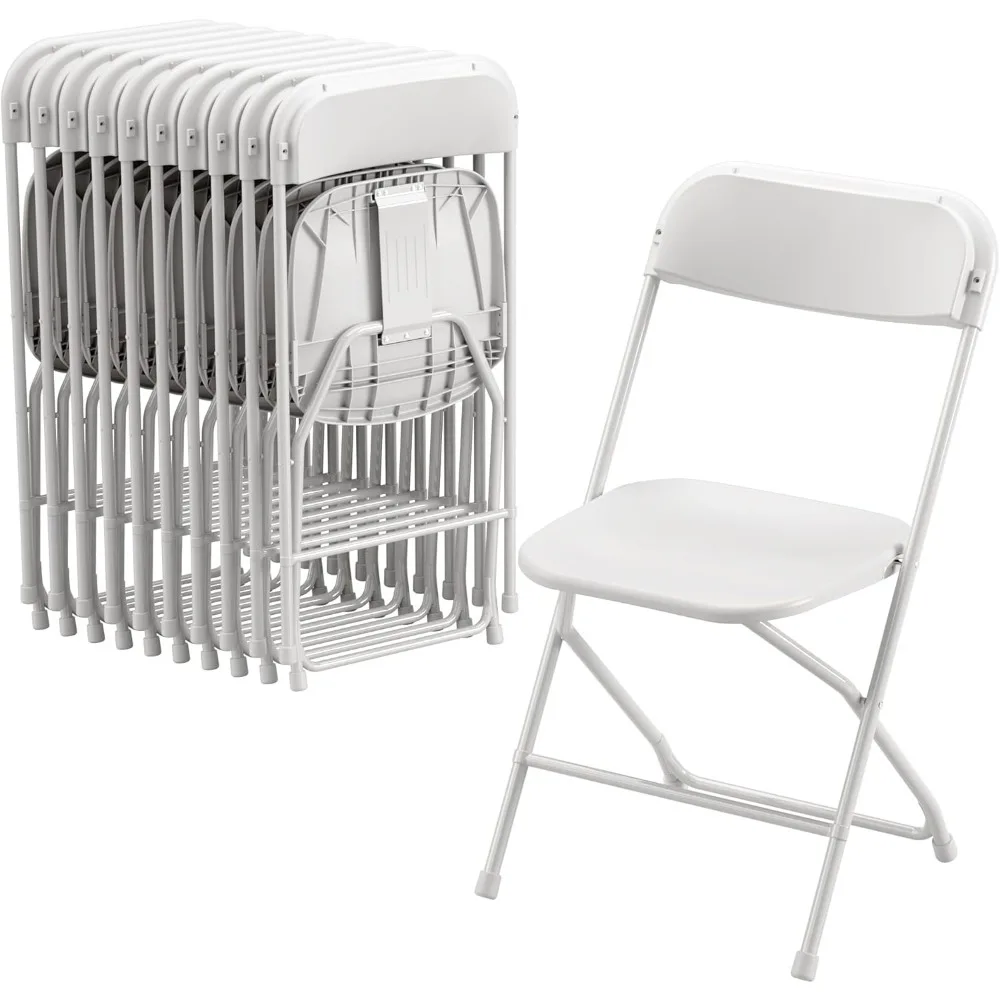 

10 Pack Plastic Folding Chair, 300lb Capacity, Portable Commercial Chair with Steel Frame for Home Office Wedding Party I