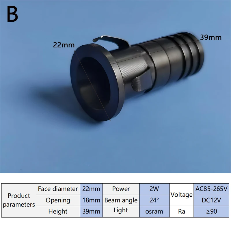 Lampu LED Mini 2W3W, lampu sorot LED Mini, lampu langit-langit tersembunyi, lampu pajangan, pencahayaan Mini ≥ 90