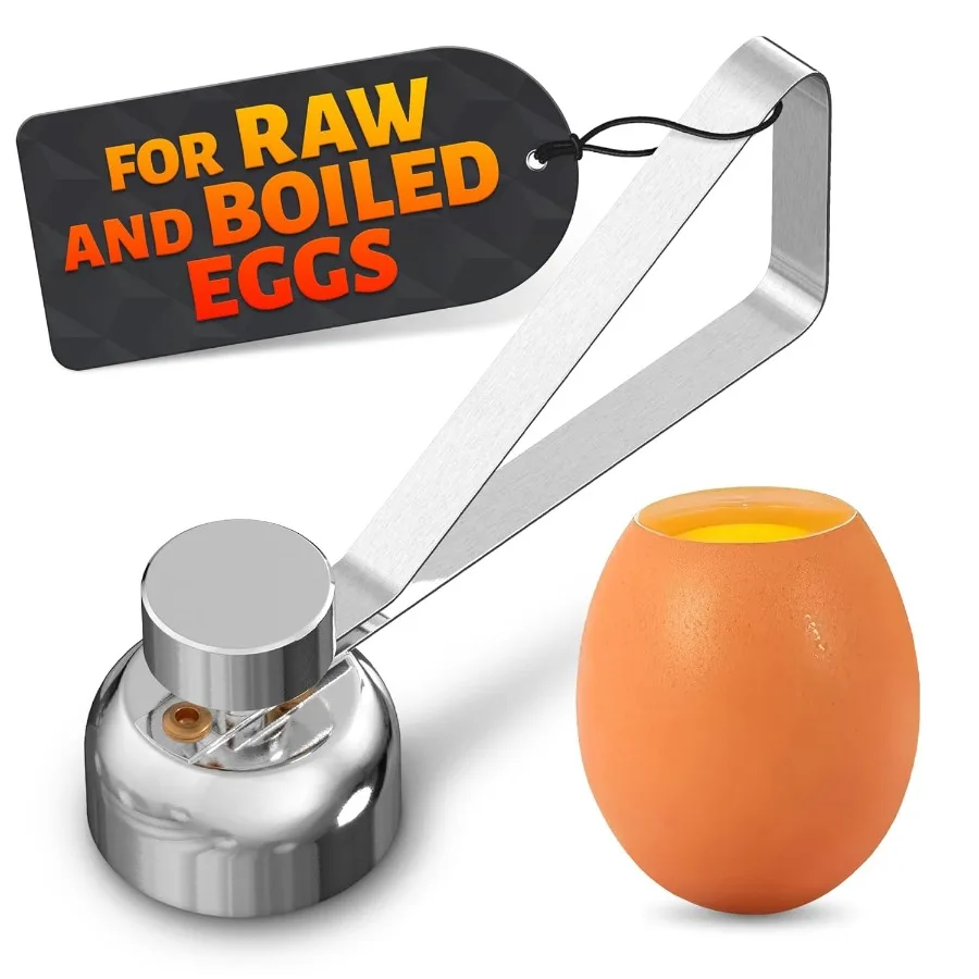 

Egg Cracker Tool for Raw Eggs Stainless Steel Egg Shell Opener with Ergonomic Design and Adjustable Effort for Easy and Precise