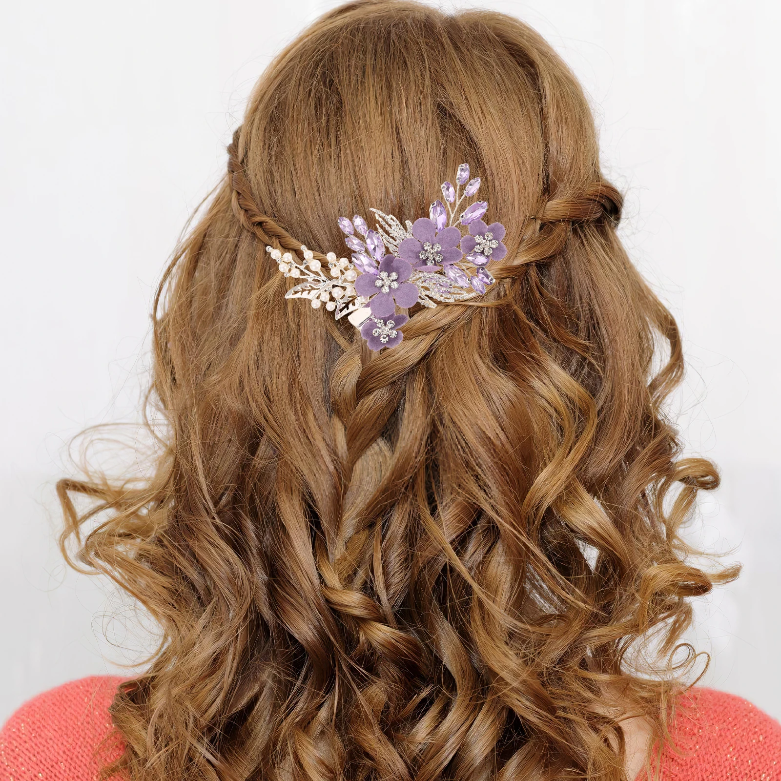

Bridal Headwear Faux Pearl Wedding Flower Hairpin Crystal Hairpins Rhinestone Headpieces Accessories