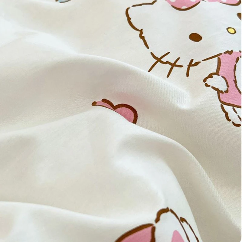 Hello Kitty Bedding Set Sanrio Kawaii Anime Set di quattro pezzi Cartoon Cute Bed Sheet copripiumino federa regali giocattoli per ragazze