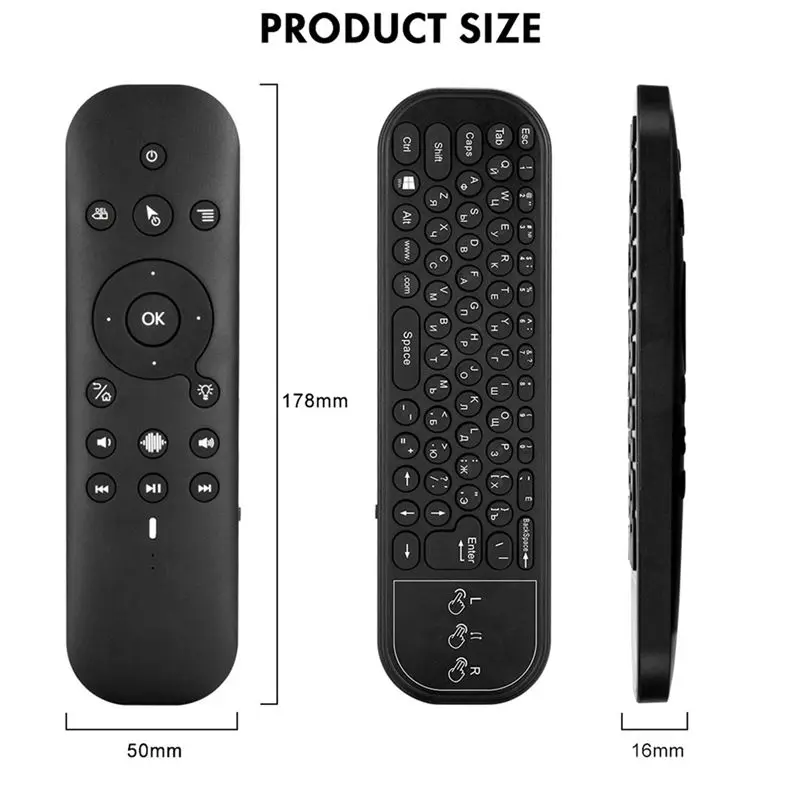 A31T G60S Pro BT Wireless Voice Remote Control 2.4G BT5.0 Dual Mode Backlit Touch Screen for Android TV Box