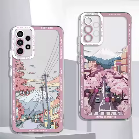 Sakura Street Japan Phone Case for Samsung Galaxy A11 A12 A13 A14 A15 A22 A23 A24 A25 A32 A34 A35 A52 A53 A54 A55 4G 5G Cases