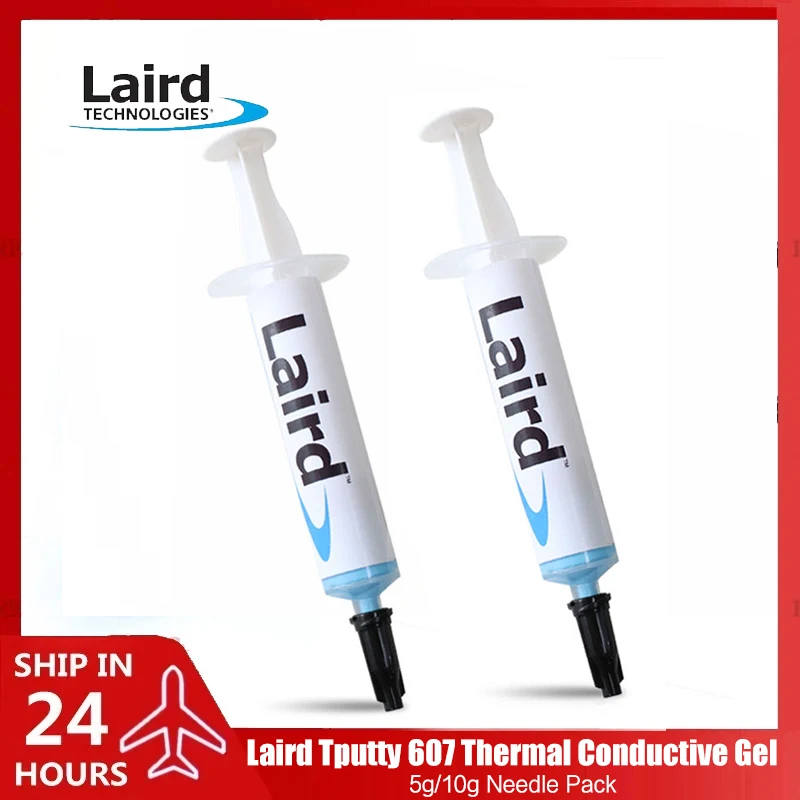 جل Laird Tputty 607 موصل حراري، شحم حراري لإمداد طاقة الكمبيوتر المحمول VRAM، عبوة إبر 5 جرام/10 جرام