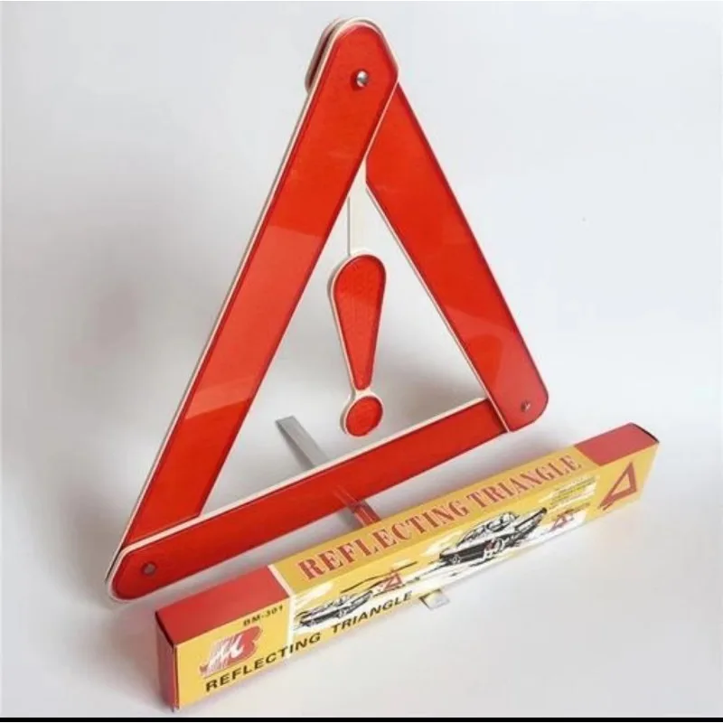 Car emergency warning triangle red reflective traffic safety hazard car tripod portable foldable parking sign reflector