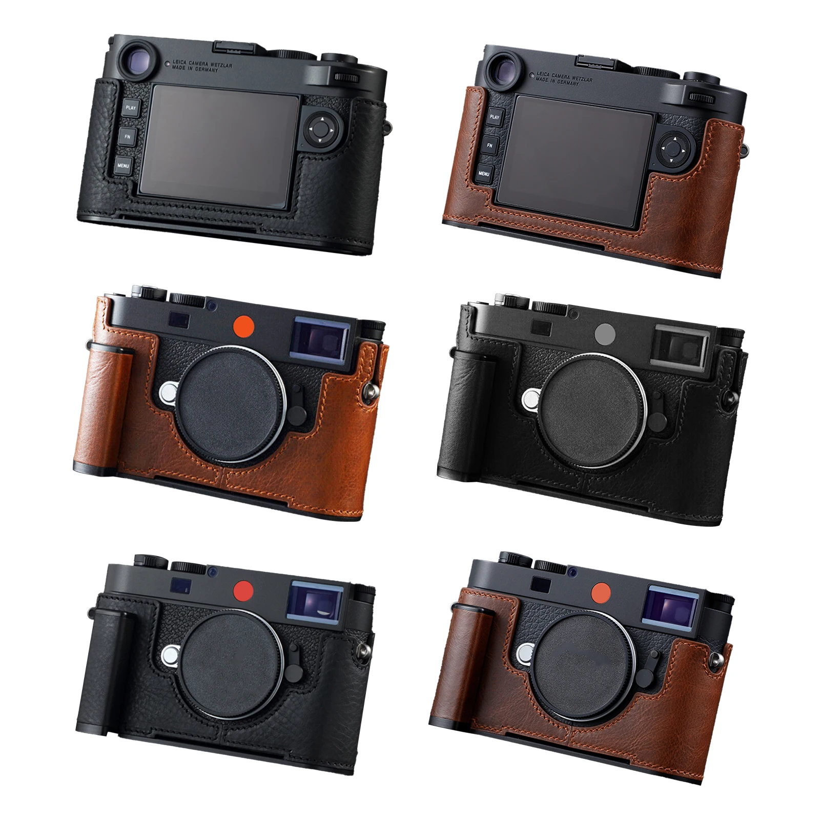 Genuine leather camera case with handle half body bag full body bag suitable for Leica M11 M11P  black brown with a tactile feel